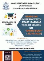 Hands on Experience with Smart Learning Toolkit session on Spring Boot 2024 Training Program Poster
